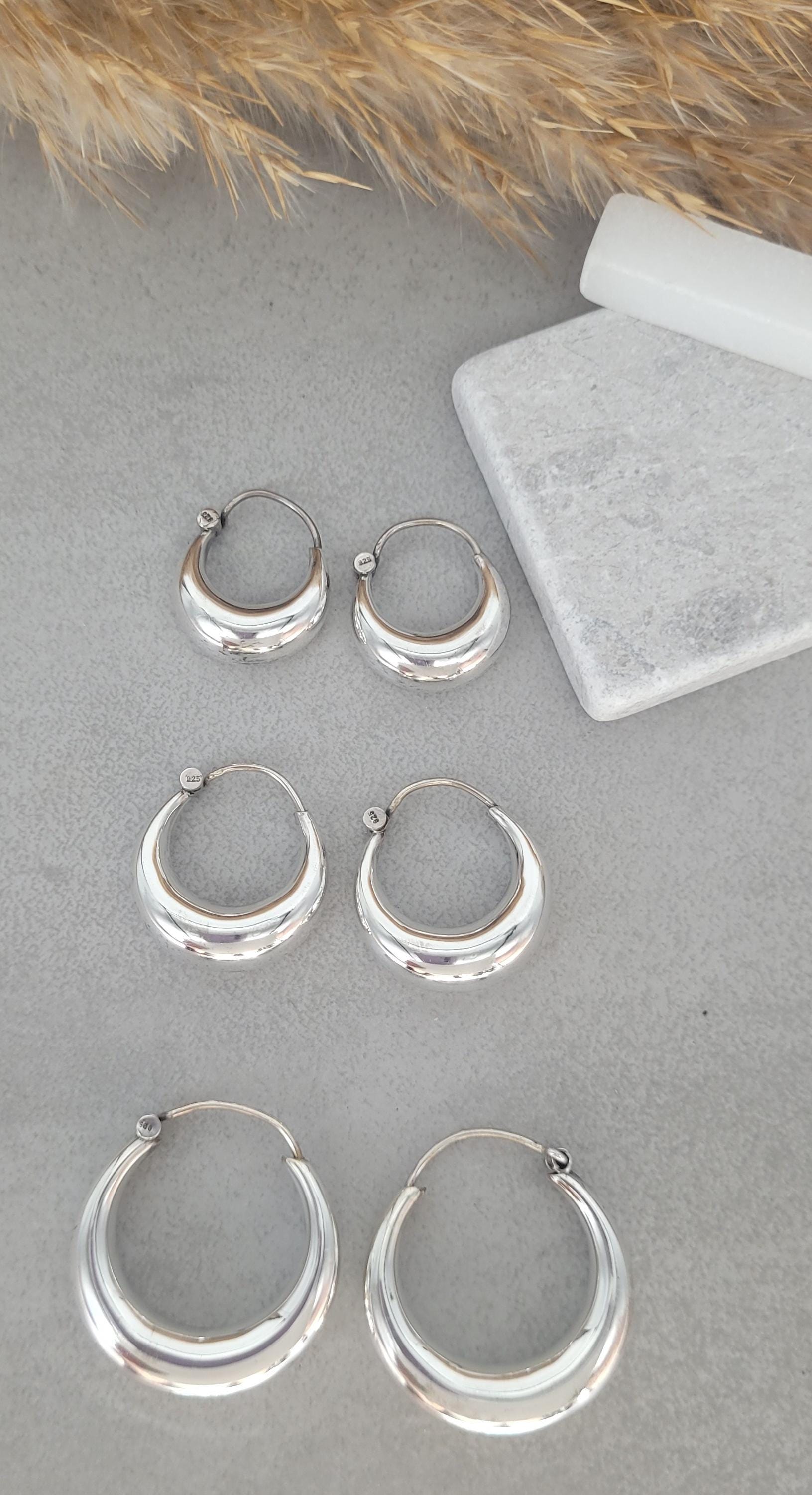 Sterling silver hoops / 925 Sterling silver / Hoops / Small hoops / Unique / Gift / Silver hoop earrings / Chunky hoops / Silver