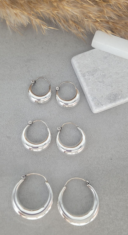 Sterling silver hoops / 925 Sterling silver / Hoops / Small hoops / Unique / Gift / Silver hoop earrings / Chunky hoops / Silver