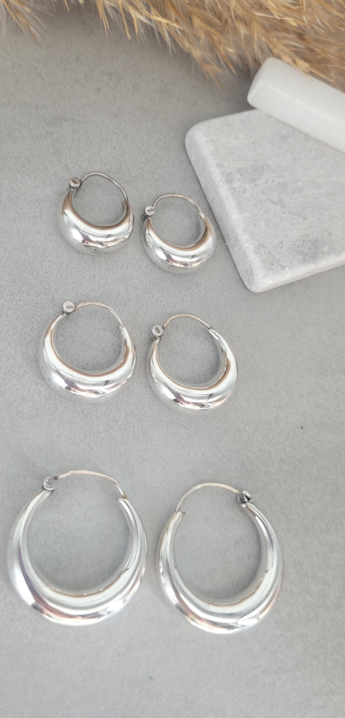 Sterling silver hoops / 925 Sterling silver / Hoops / Small hoops / Unique / Gift / Silver hoop earrings / Chunky hoops / Silver