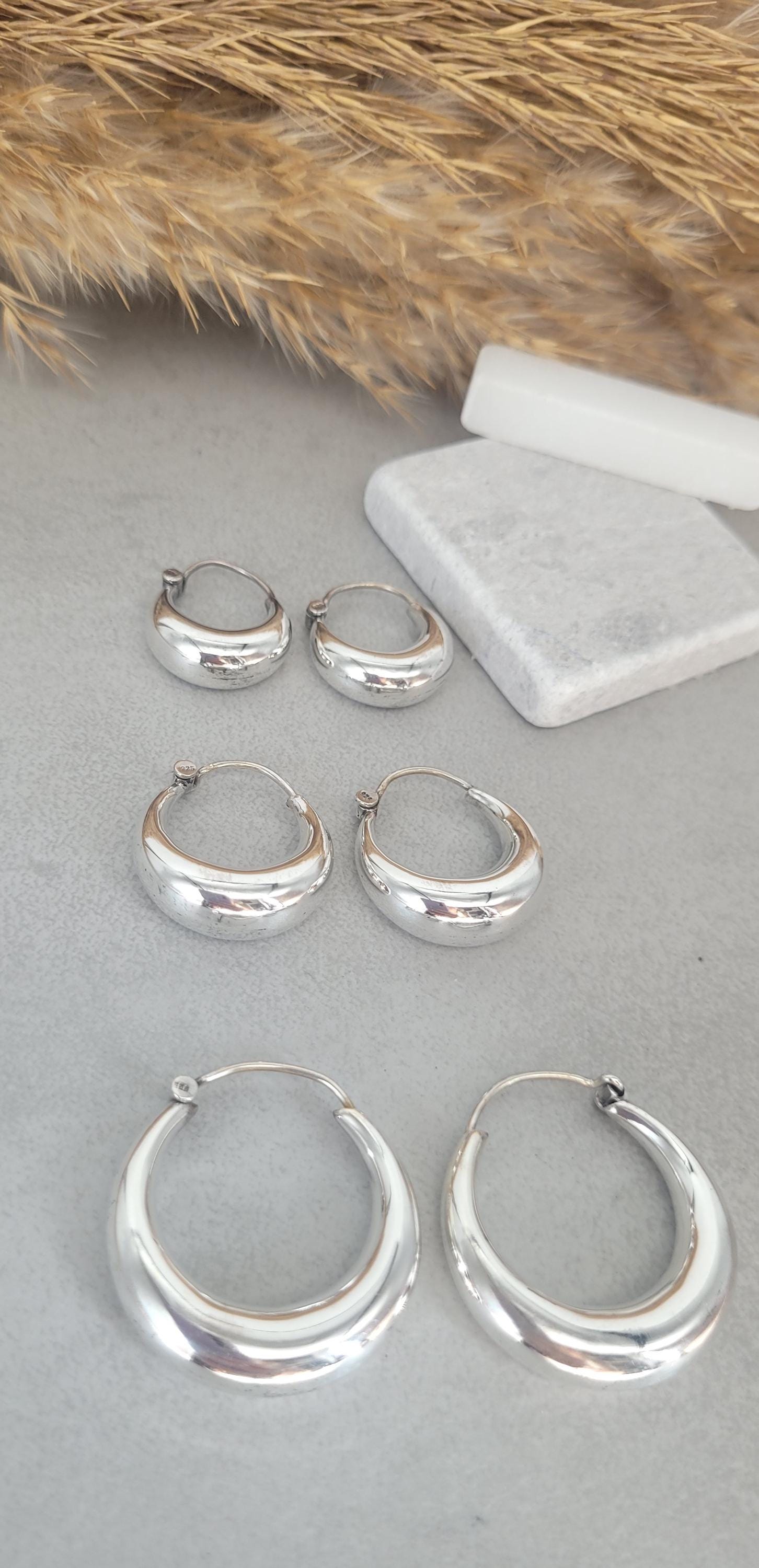 Sterling silver hoops / 925 Sterling silver / Hoops / Small hoops / Unique / Gift / Silver hoop earrings / Chunky hoops / Silver