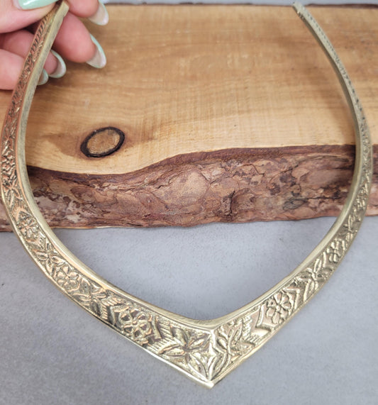 Golden choker / Brass jewellery / Tribal / Unique design / Gift / Boho / Bohemian / Festival / Hippie / Ethnic