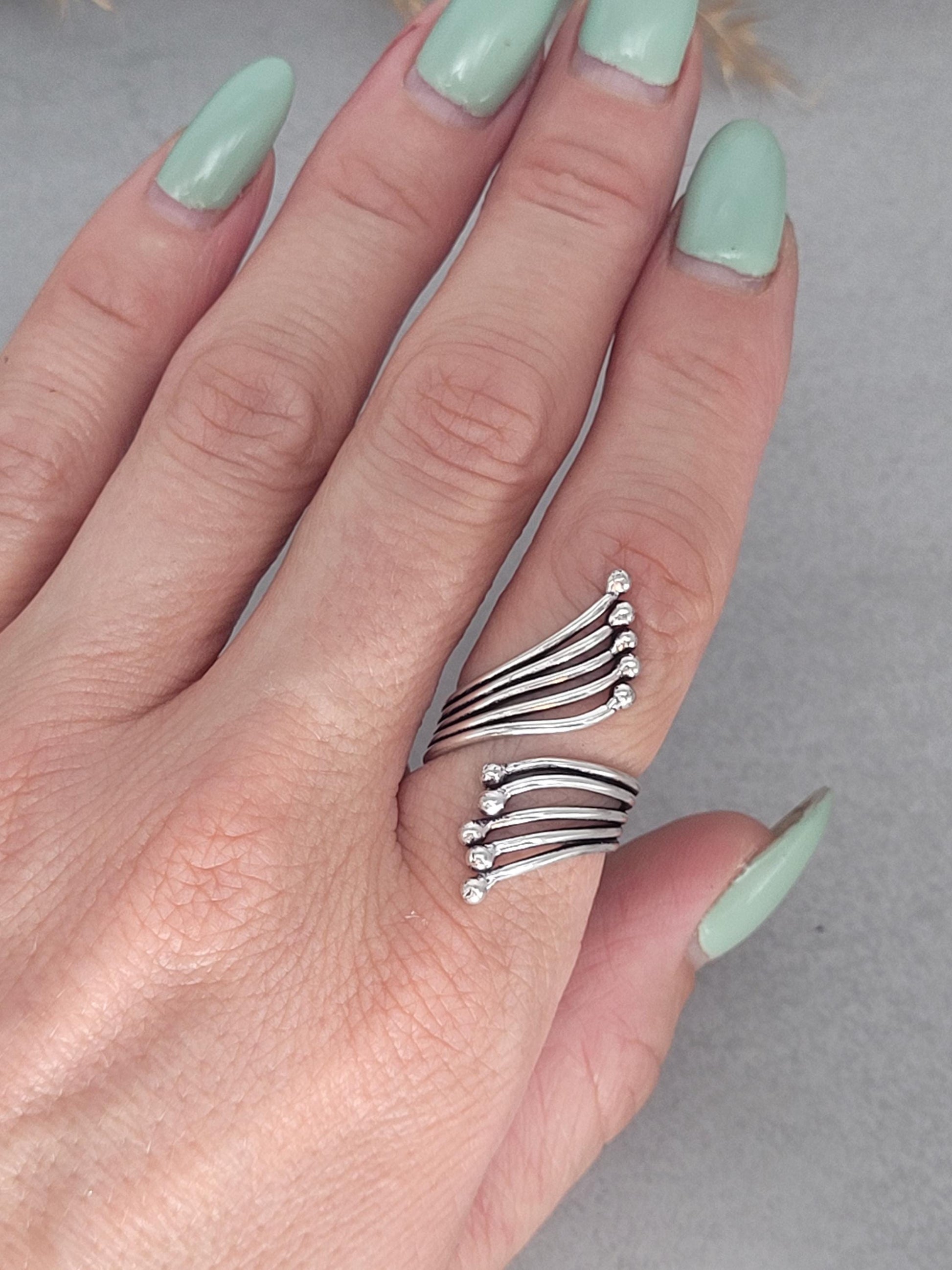 silver wrap ring / silver ring / bohemian jewellery / boho ring / gifts for her / Unique