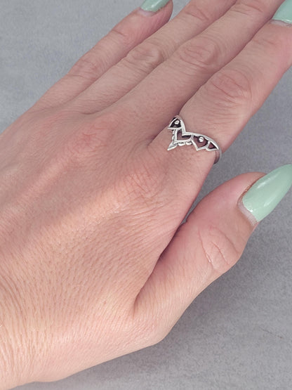 Silver detailed ring / Simple / Elegant / Minimal / Minimalist / Stackable / Cute / Gift / Dainty