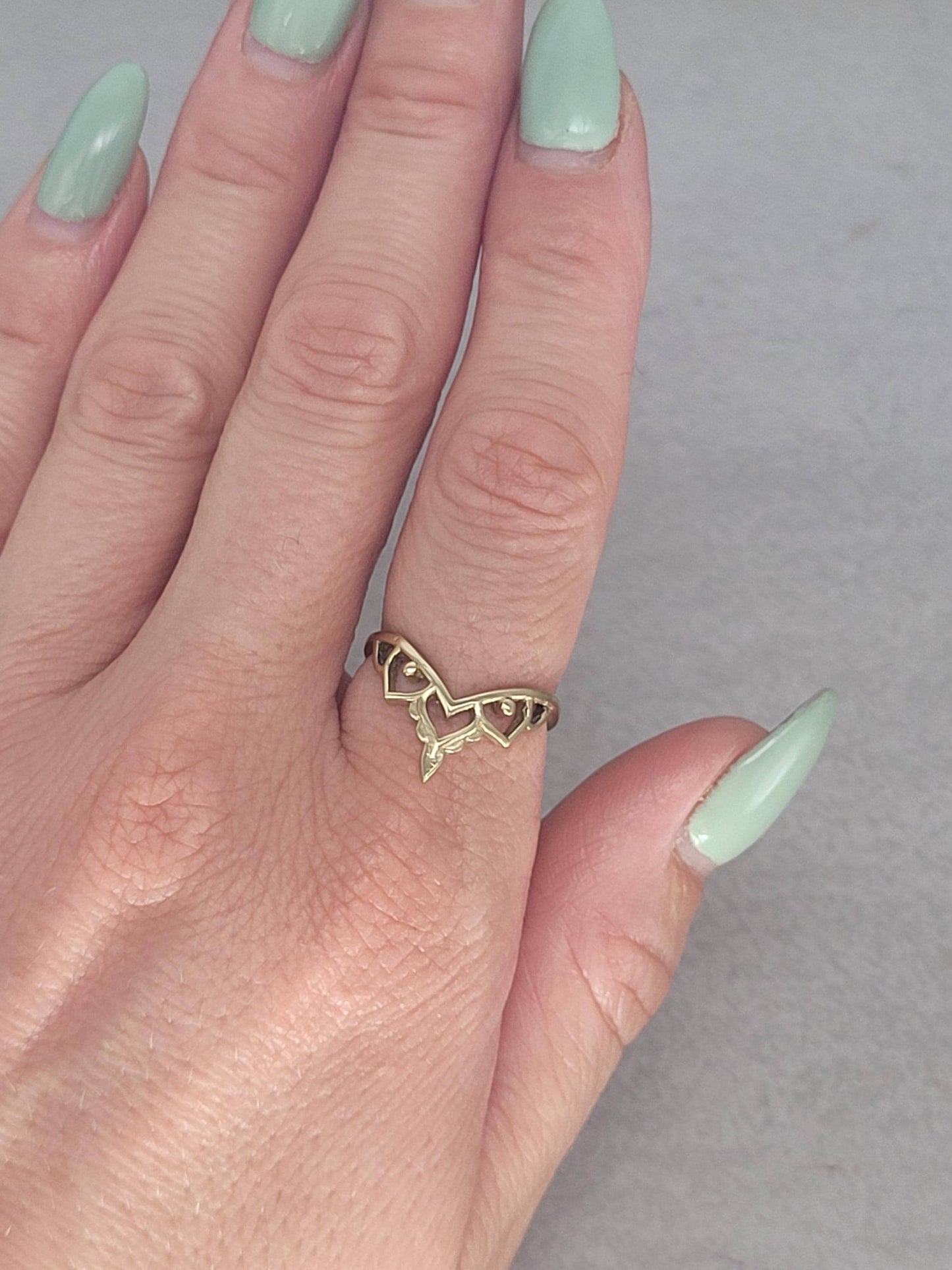 Golden detailed ring / Simple / Elegant / Minimal / Minimalist / Stackable / Cute / Gift / Dainty / Brass