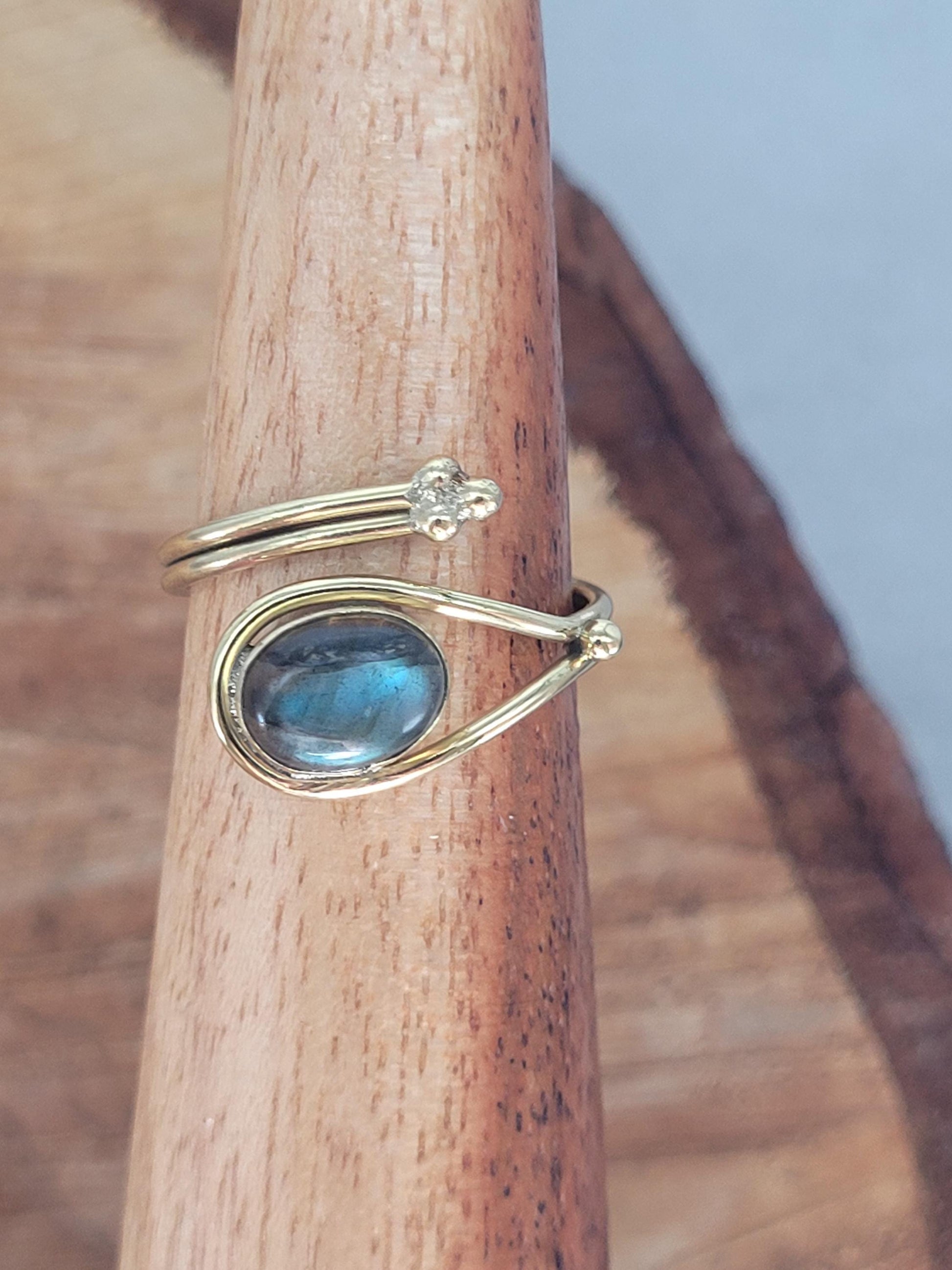 Gold adjustable ring/ Golden ring / Elegant / Ethnic / Gift / Cute ring / Birthstone / Boho / Bohemian