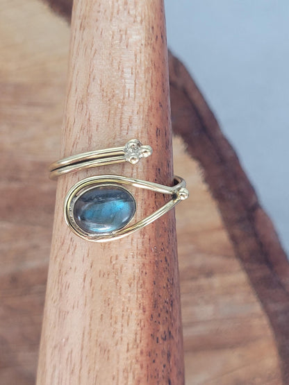 Gold adjustable ring/ Golden ring / Elegant / Ethnic / Gift / Cute ring / Birthstone / Boho / Bohemian