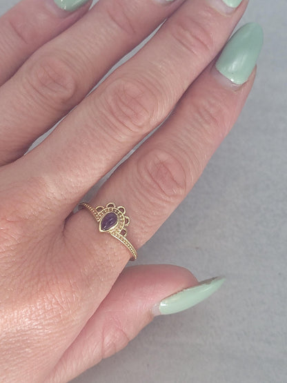 Golden ring / Simple / Simplicity / Flower / Nature-inspired style / Gift / Ethnic/ Cute gift / Brass / Elegant / Minimal range