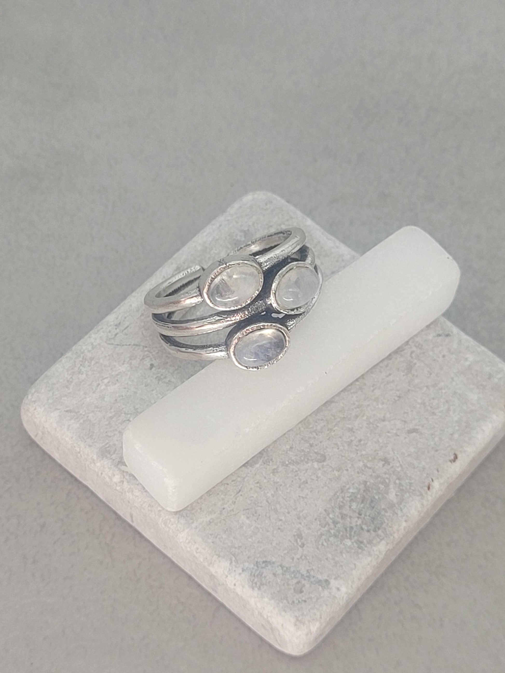 Silver multi stone ring / Statement / Gift / Ethnic / Elegant / Silver jewellery / Pretty / Gift idea