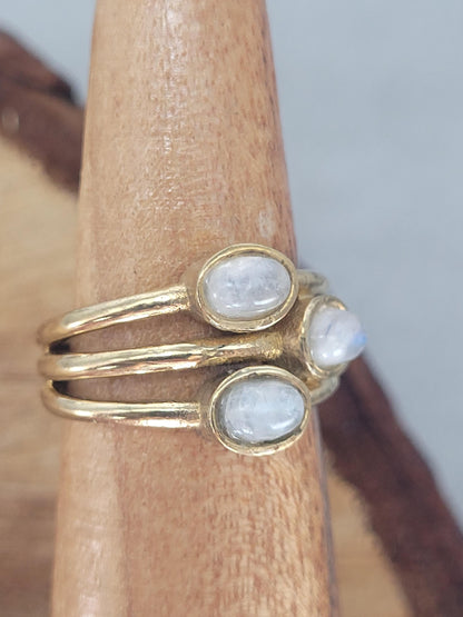 Gold multi stone ring / Statement / Gift / Ethnic / Elegant / Brass jewellery / Pretty / Gift idea
