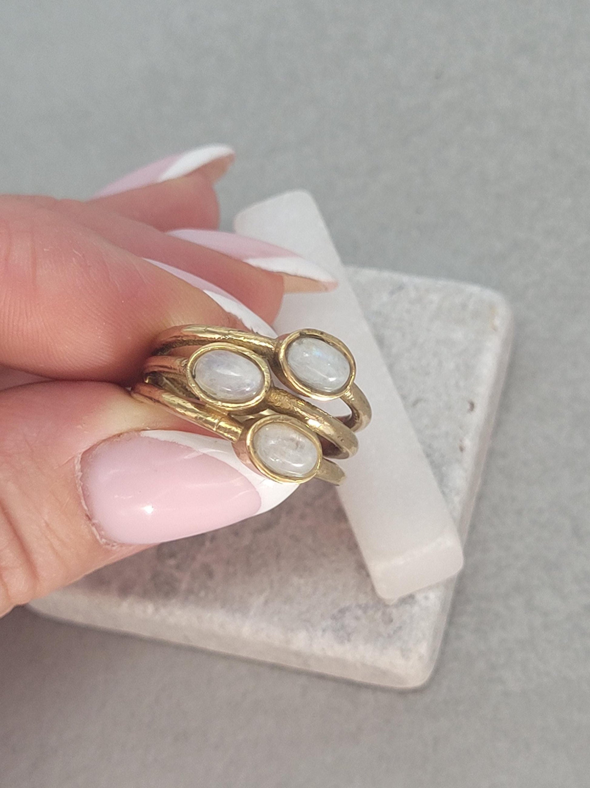 Gold multi stone ring / Statement / Gift / Ethnic / Elegant / Brass jewellery / Pretty / Gift idea