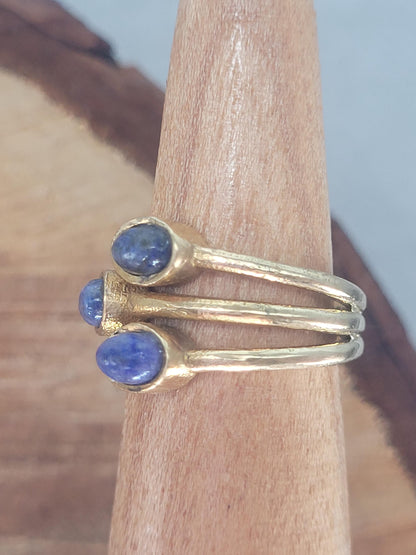Gold multi stone ring / Statement / Gift / Ethnic / Elegant / Brass jewellery / Pretty / Gift idea