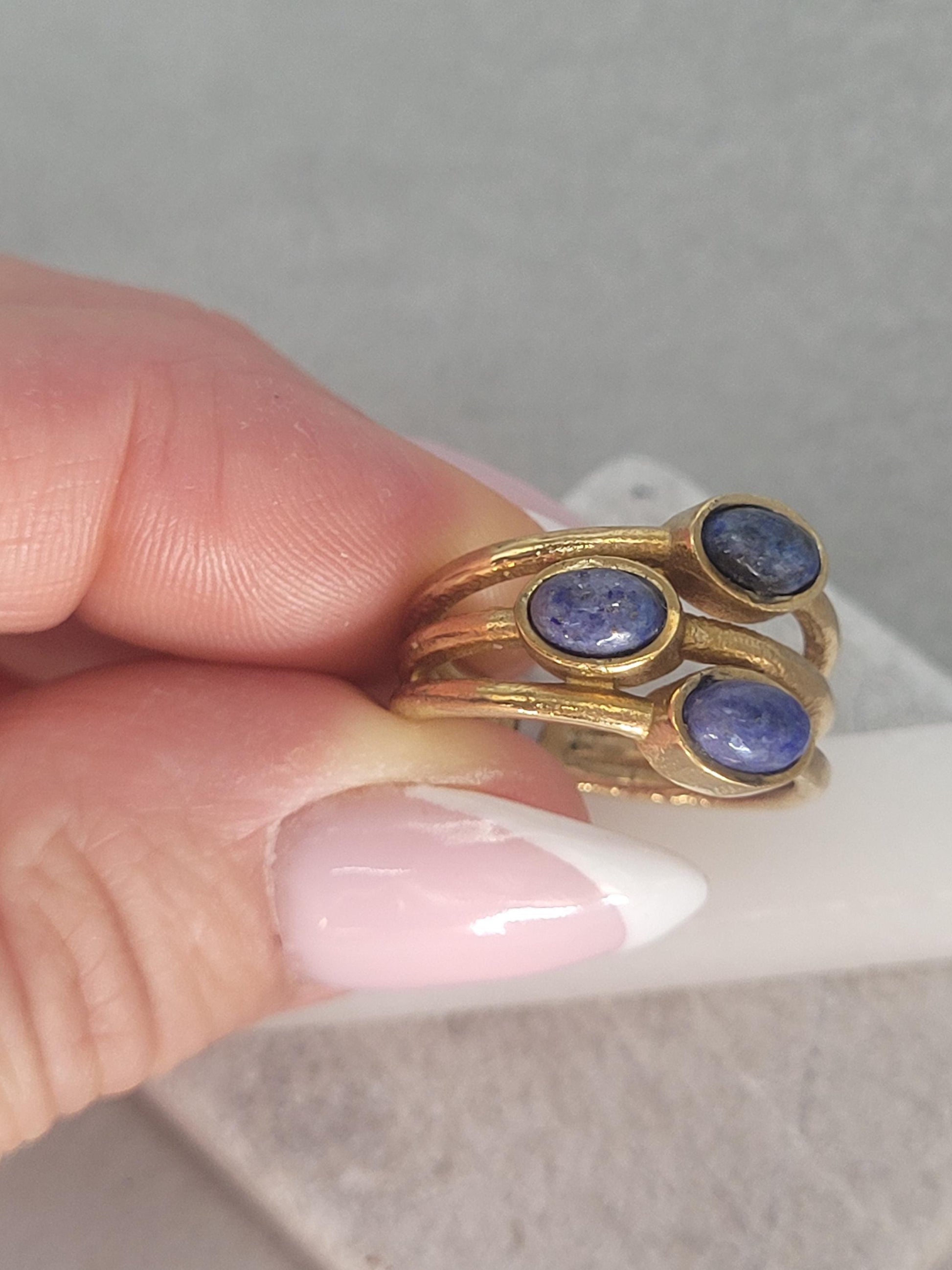 Gold multi stone ring / Statement / Gift / Ethnic / Elegant / Brass jewellery / Pretty / Gift idea