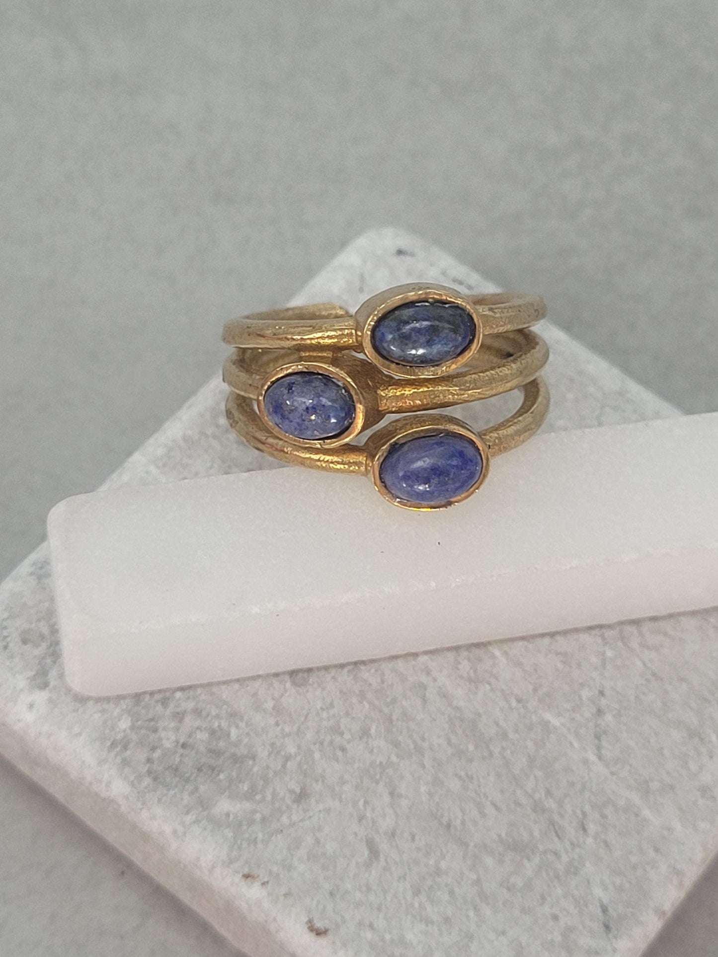 Gold multi stone ring / Statement / Gift / Ethnic / Elegant / Brass jewellery / Pretty / Gift idea