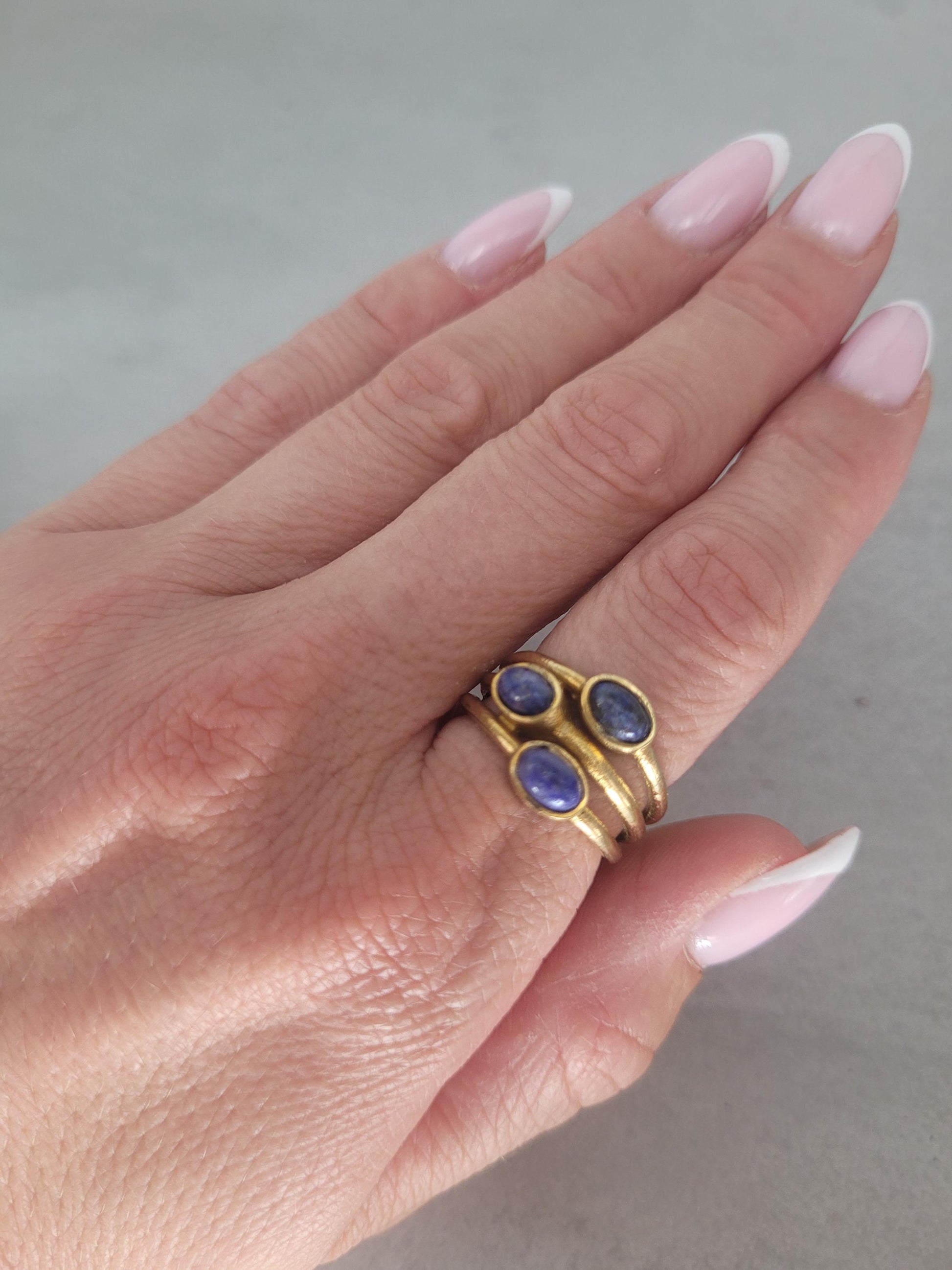 Gold multi stone ring / Statement / Gift / Ethnic / Elegant / Brass jewellery / Pretty / Gift idea