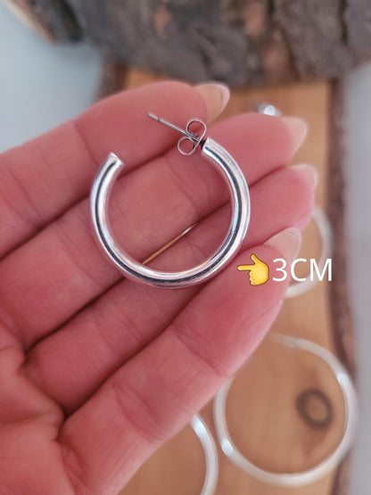 Thin silver hoops / Hoop earrings / Small hoops / Large hoops / Elegant / Everyday wear / Lightweight / Minimal / Boho / Gift