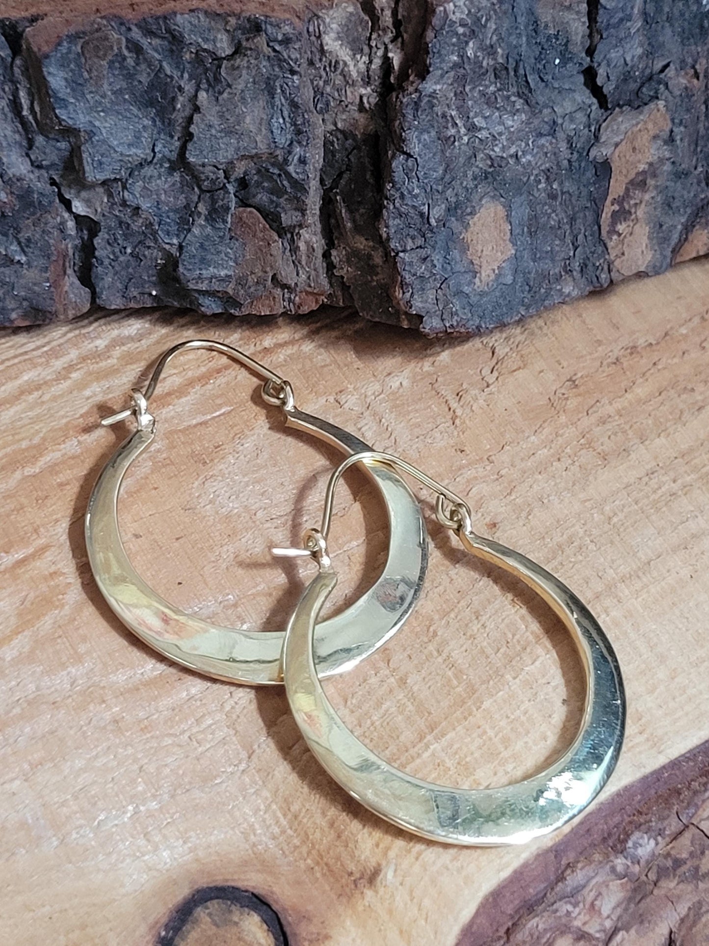 Golden hoops / Simple design / Brass earrings / Bohemian / Ethnic / Elegant / Hoops / Gift