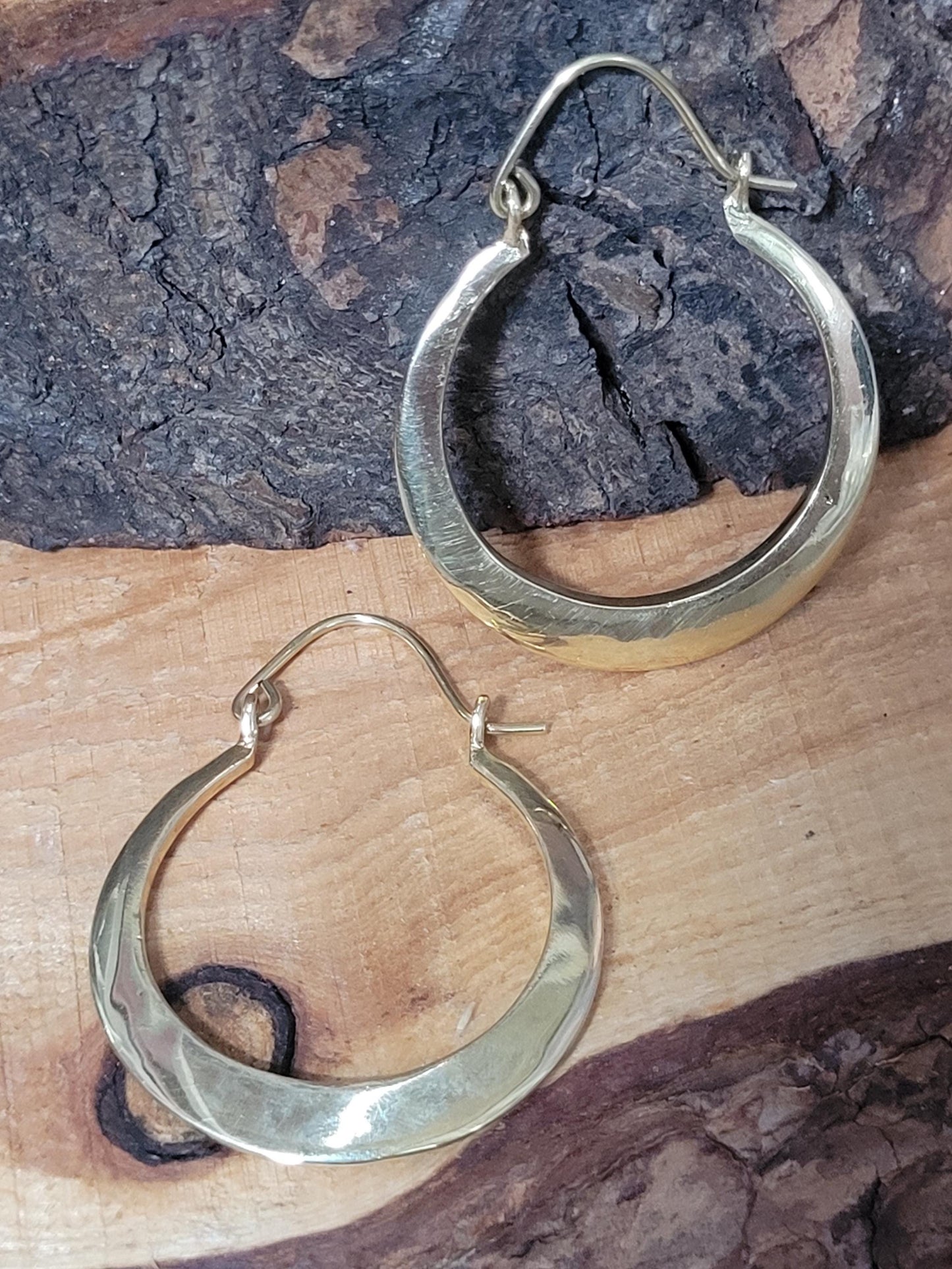 Golden hoops / Simple design / Brass earrings / Bohemian / Ethnic / Elegant / Hoops / Gift