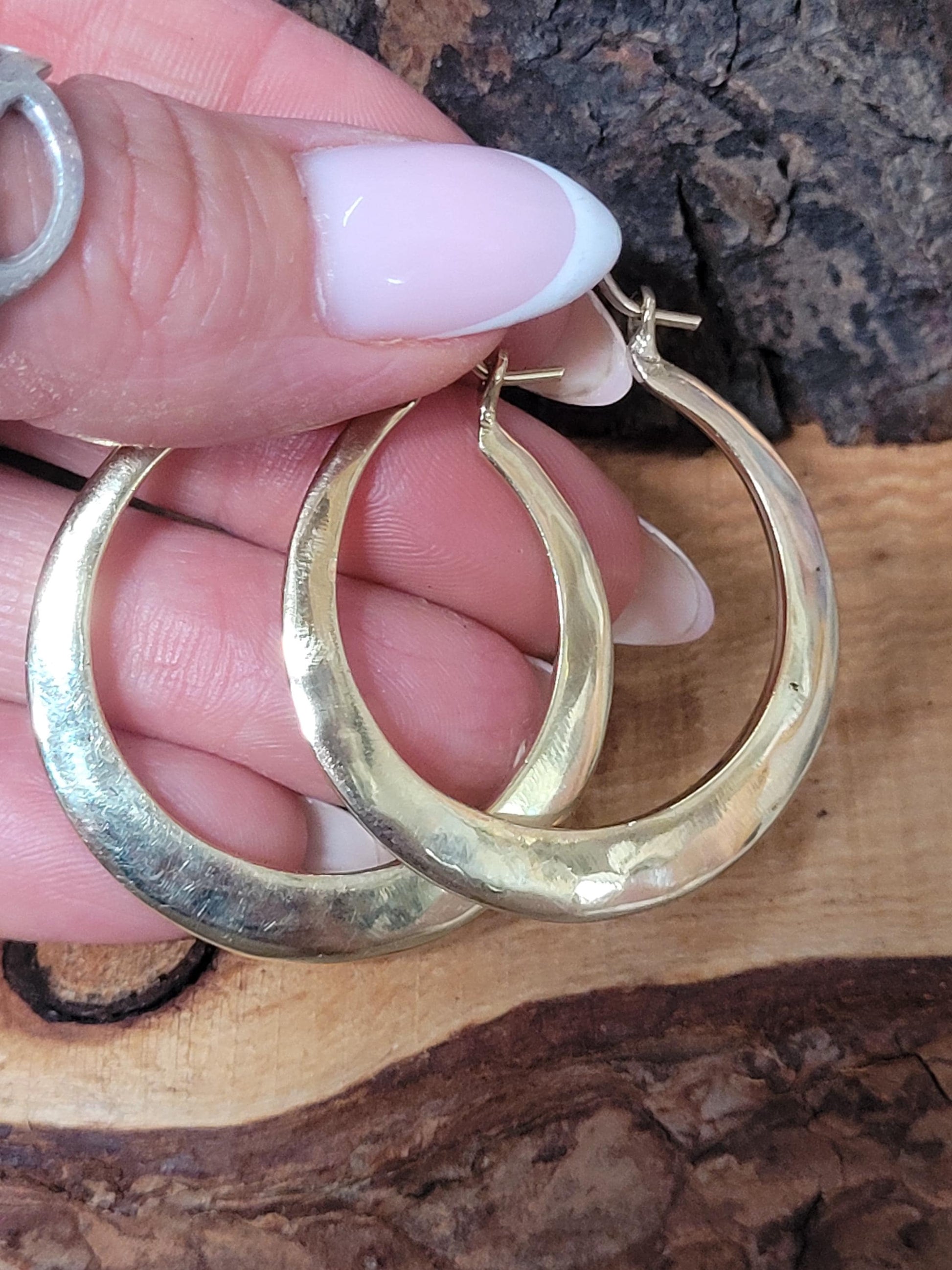 Golden hoops / Simple design / Brass earrings / Bohemian / Ethnic / Elegant / Hoops / Gift