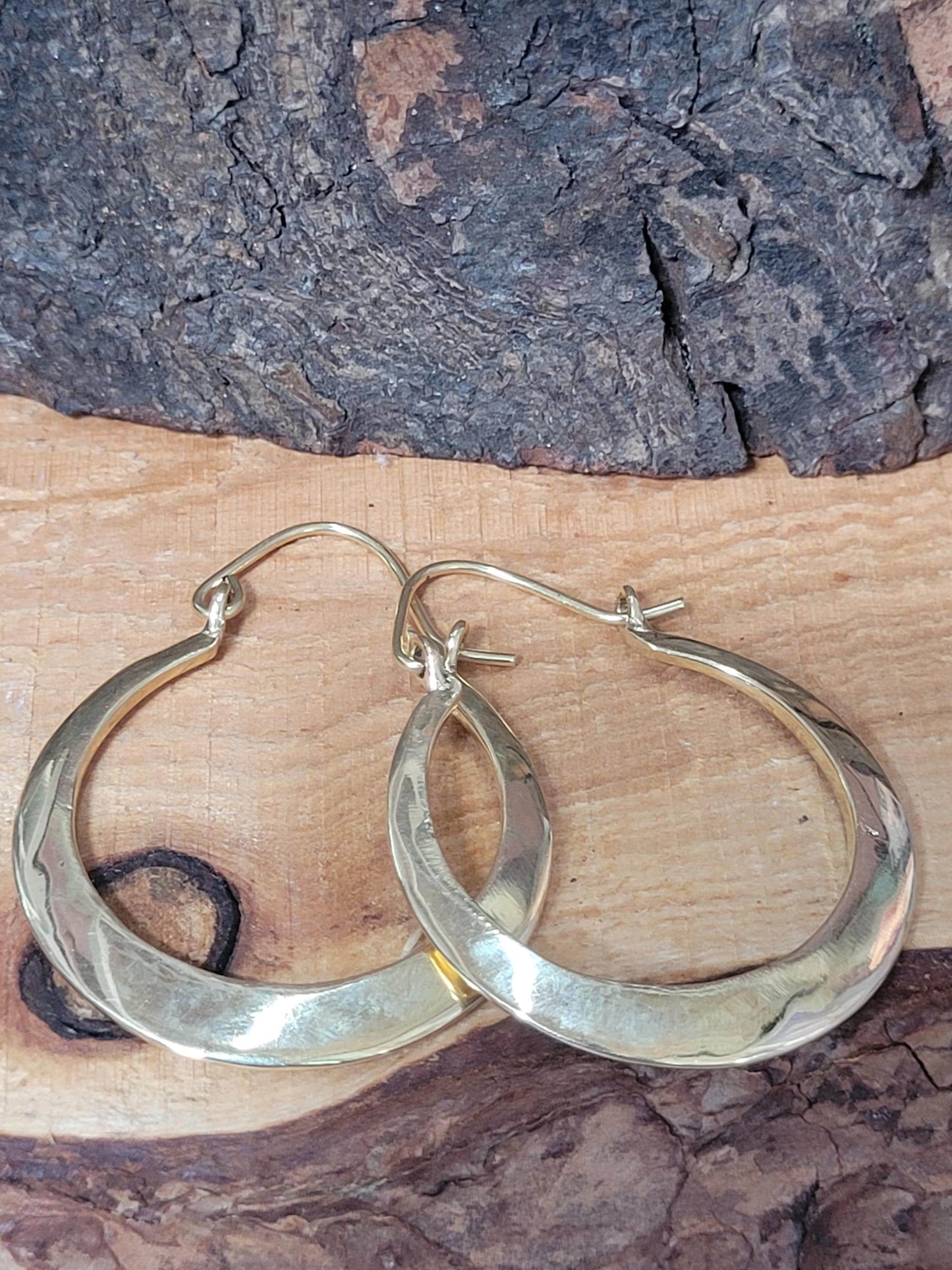 Golden hoops / Simple design / Brass earrings / Bohemian / Ethnic / Elegant / Hoops / Gift