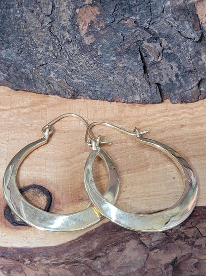 Golden hoops / Simple design / Brass earrings / Bohemian / Ethnic / Elegant / Hoops / Gift