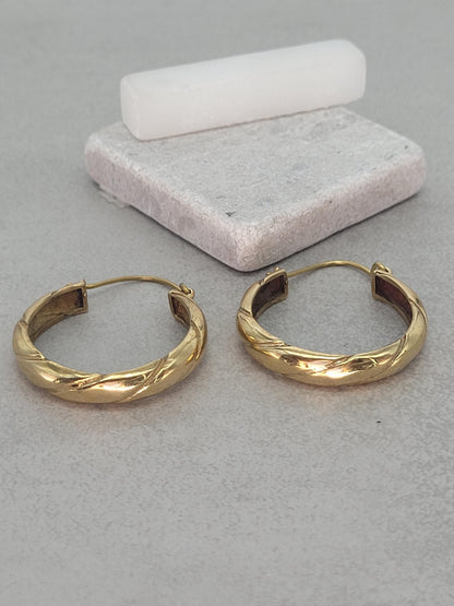 Golden hoops / Simple design / Brass earrings / Bohemian / Ethnic / Elegant / Hoops / Gift