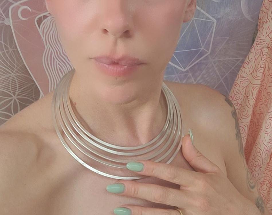 Silver choker necklace / Unique design / Ethnic necklace / Gift / Silver / Statement / Luxurious / Modern / Minimal / Elegant / Ornate