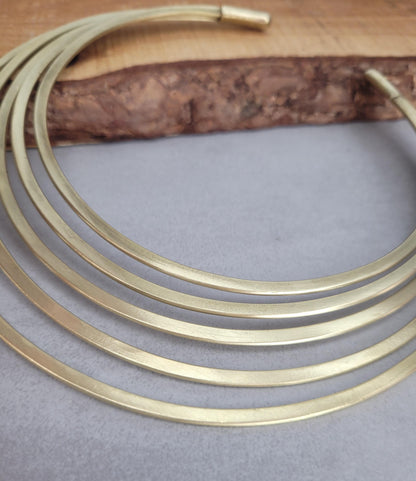 Golden choker necklace / Unique design / Ethnic necklace / Gift / Silver / Statement / Luxurious / Modern / Minimal / Elegant / Brass