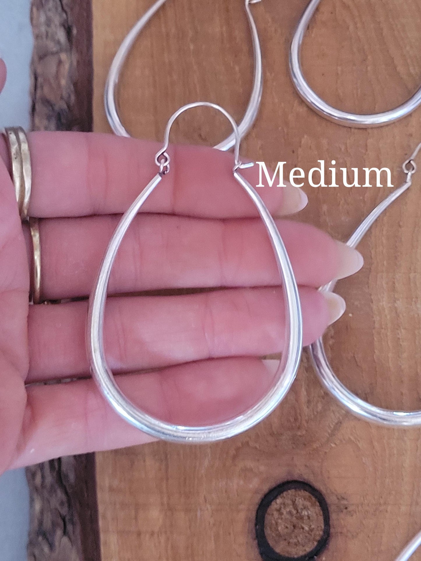 Silver hoop earrings / Small hoops / Large hoops / Lightweight hoops / Teardrop earrings / Ethnic / Pretty / Elegant / Ethnic