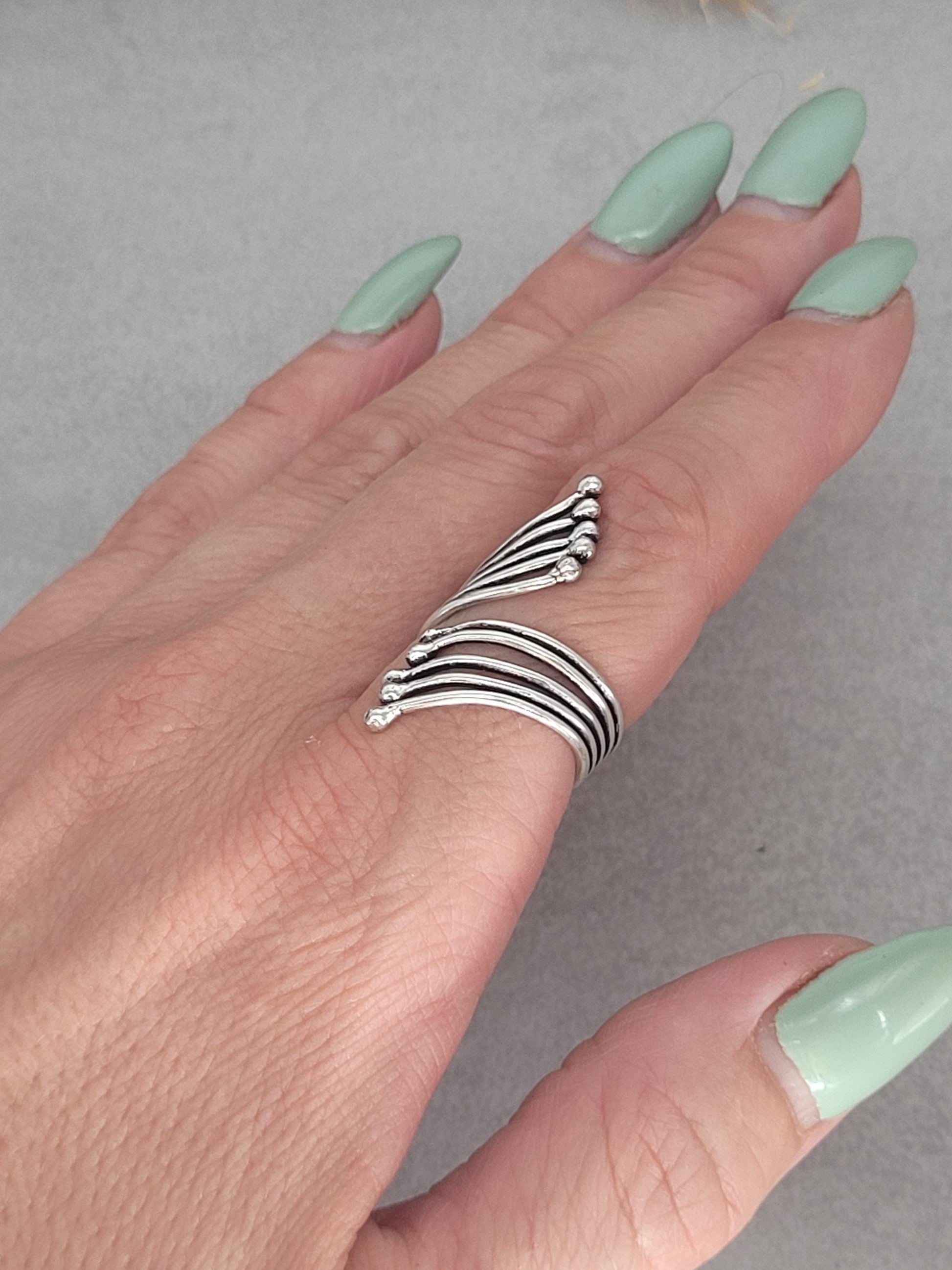 silver wrap ring / silver ring / bohemian jewellery / boho ring / gifts for her / Unique