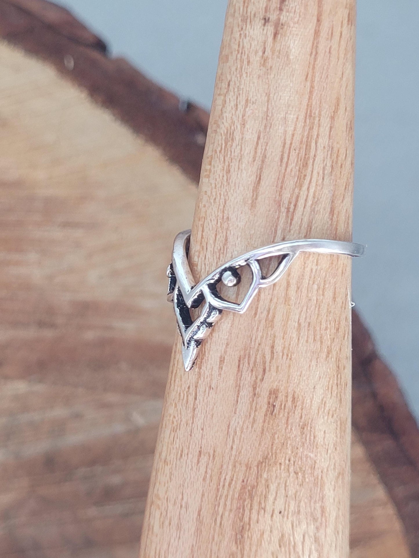 Silver detailed ring / Simple / Elegant / Minimal / Minimalist / Stackable / Cute / Gift / Dainty