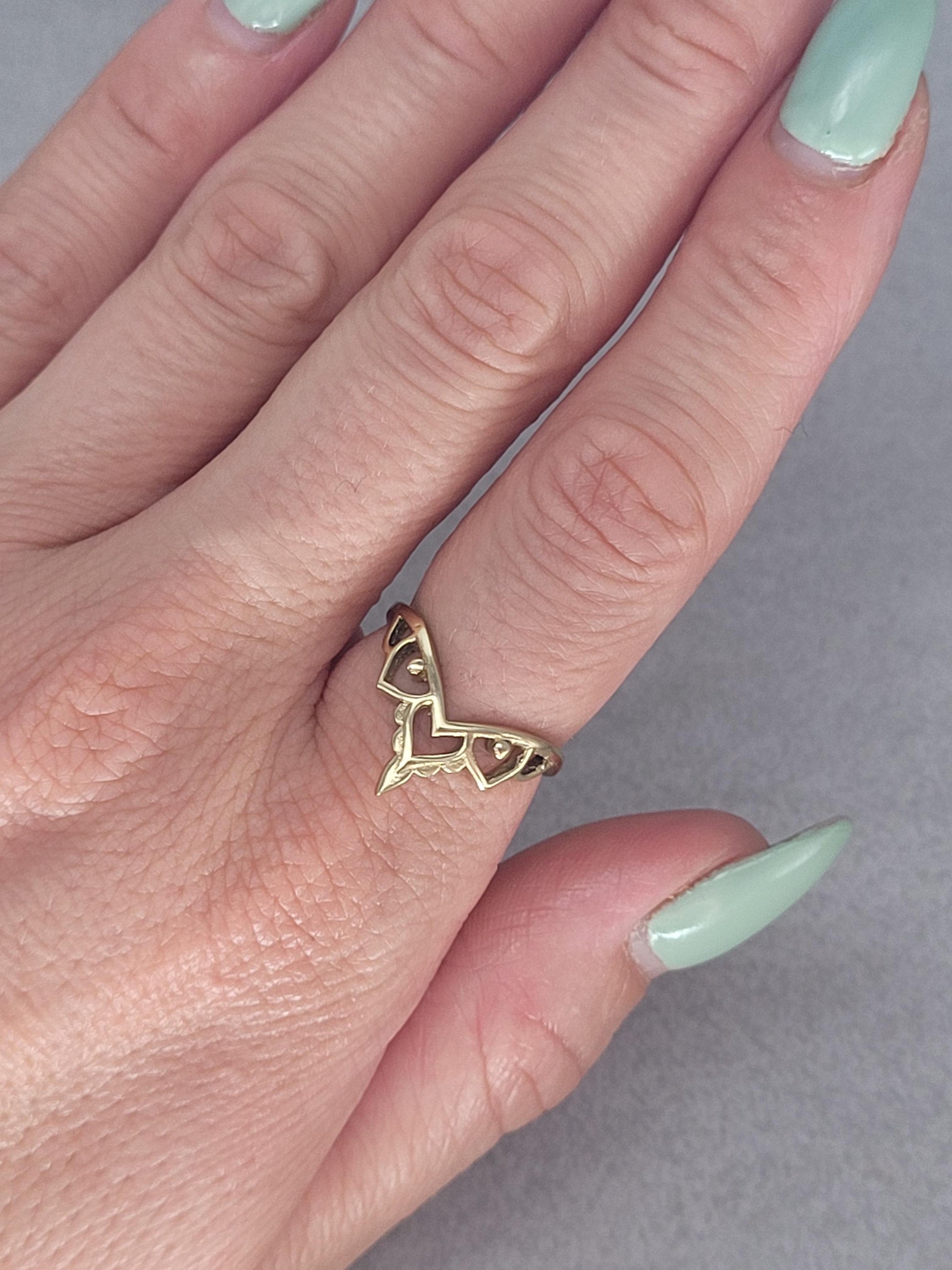 Golden detailed ring / Simple / Elegant / Minimal / Minimalist / Stackable / Cute / Gift / Dainty / Brass