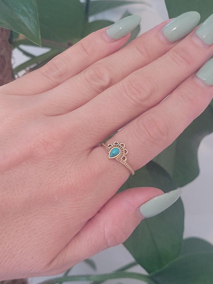 Golden ring / Simple / Simplicity / Flower / Nature-inspired style / Gift / Ethnic/ Cute gift / Brass / Elegant / Minimal range