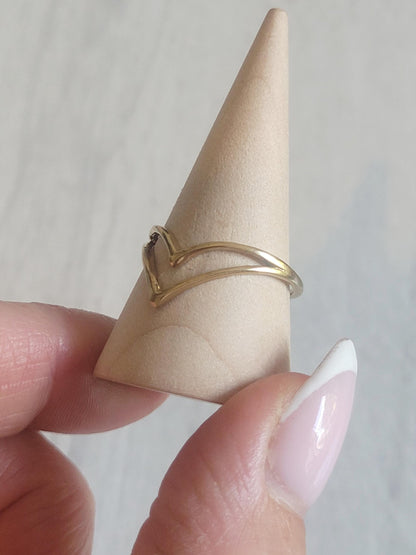 Simple golden ring / Classic ring / Gift / Timeless / Minimal / Minimalist / Pretty / Everyday wear / Point ring / Thumb ring / brass