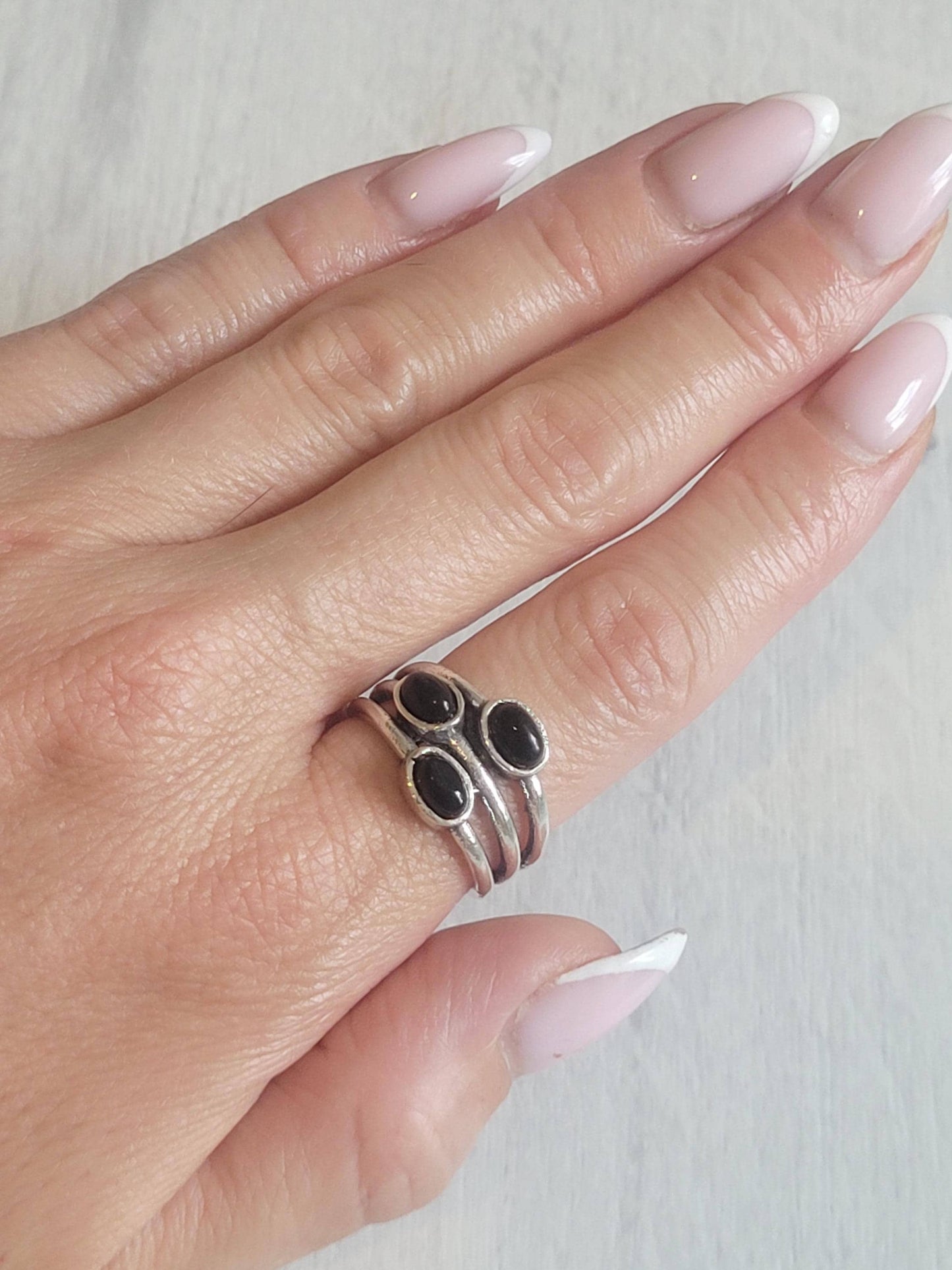 Silver multi stone ring / Statement / Gift / Ethnic / Silver jewellery / Elegant/ Pretty