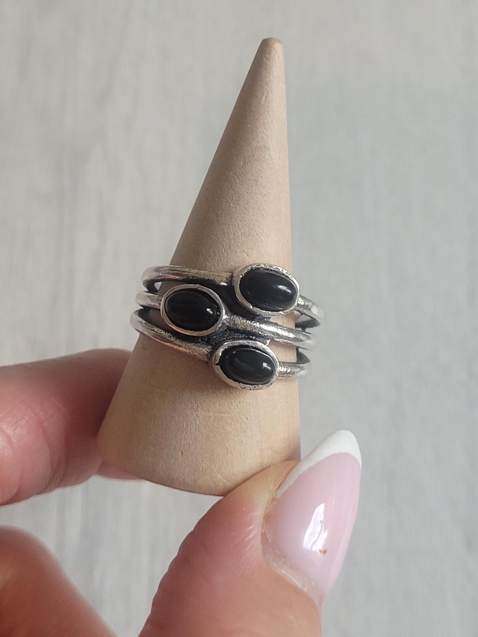 Silver multi stone ring / Statement / Gift / Ethnic / Silver jewellery / Elegant/ Pretty