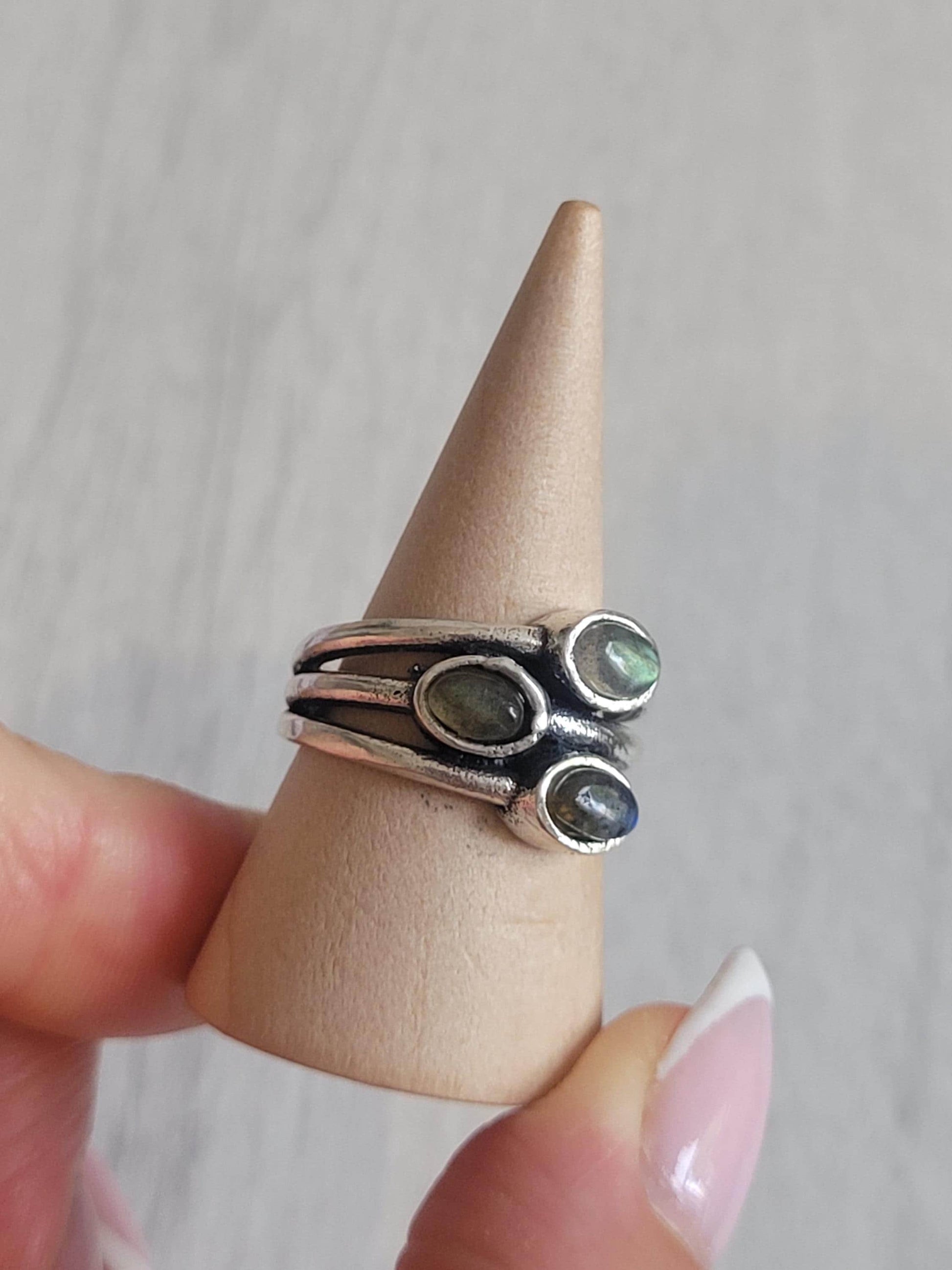 Silver multi stone ring / Statement / Gift / Ethnic / Silver jewellery / Elegant/ Pretty