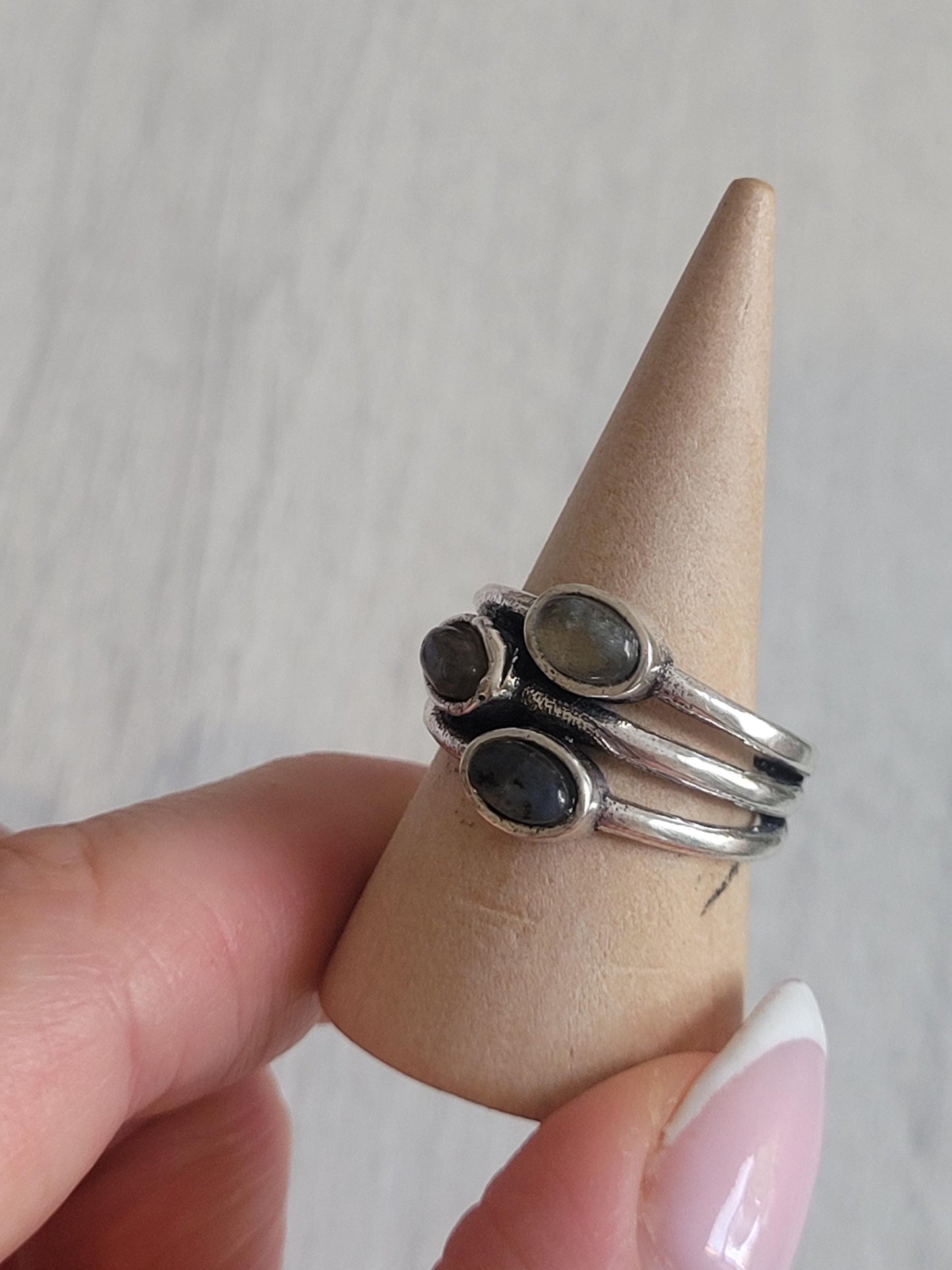 Silver multi stone ring / Statement / Gift / Ethnic / Silver jewellery / Elegant/ Pretty