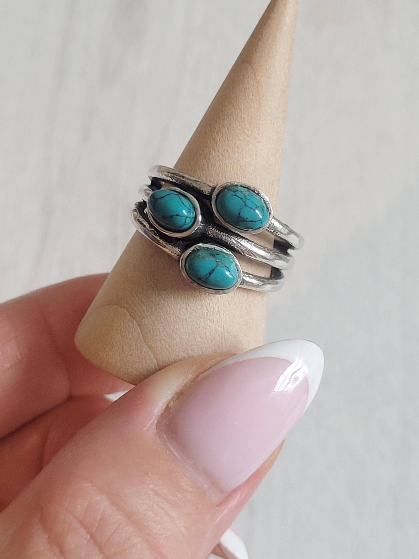 Silver multi stone ring / Statement / Gift / Ethnic / Silver jewellery / Elegant/ Pretty