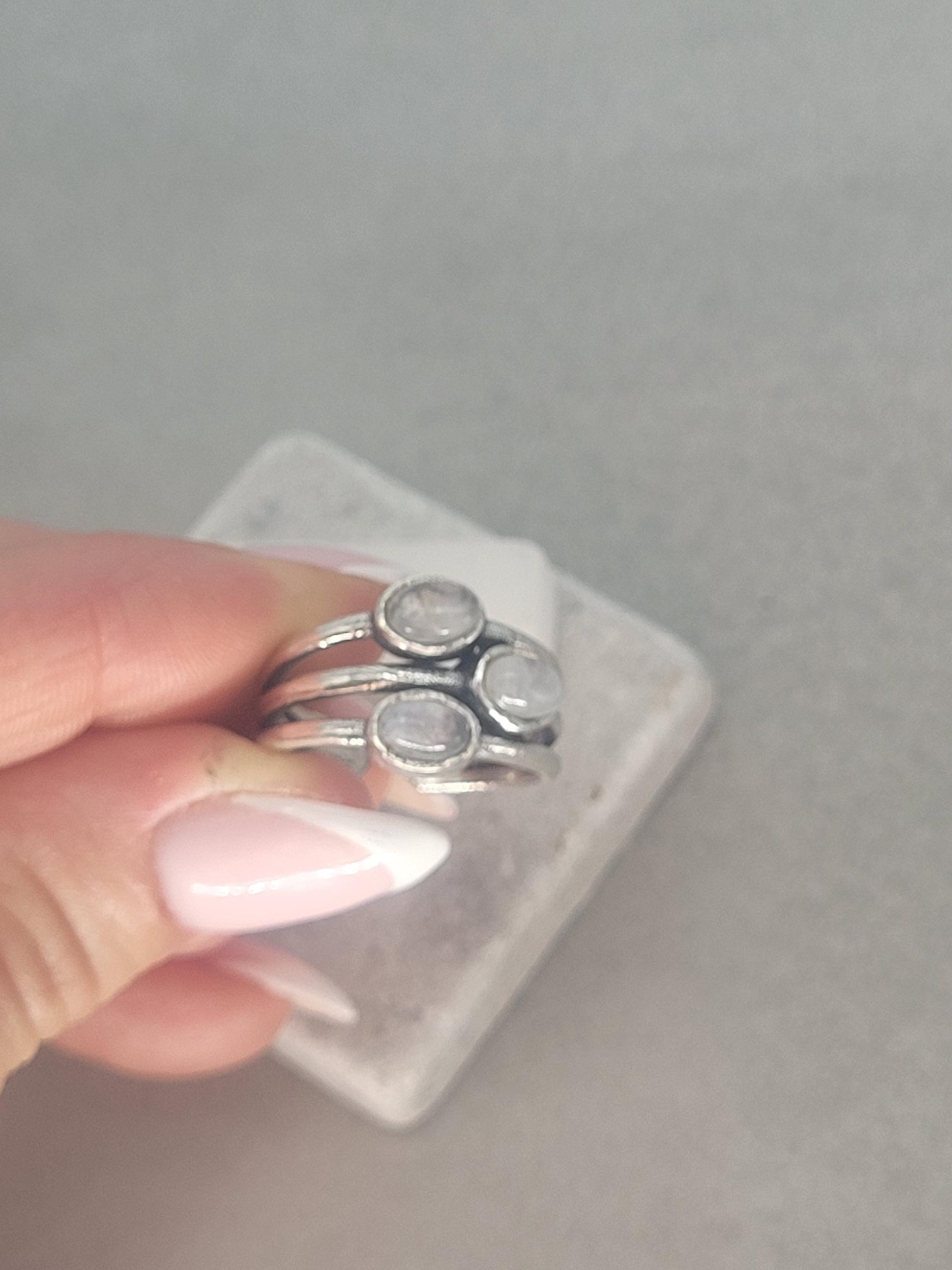 Silver multi stone ring / Statement / Gift / Ethnic / Elegant / Silver jewellery / Pretty / Gift idea