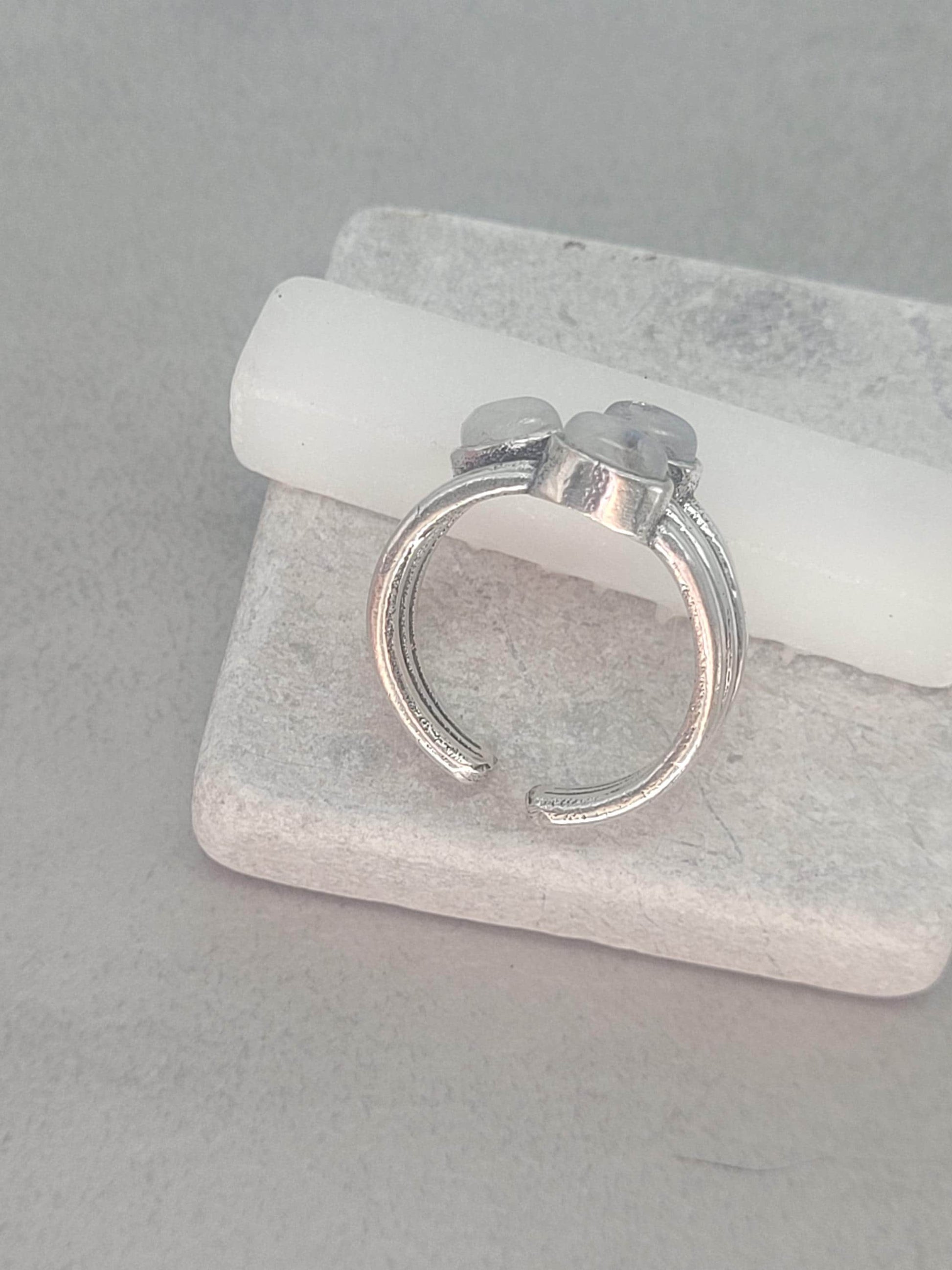 Silver multi stone ring / Statement / Gift / Ethnic / Elegant / Silver jewellery / Pretty / Gift idea