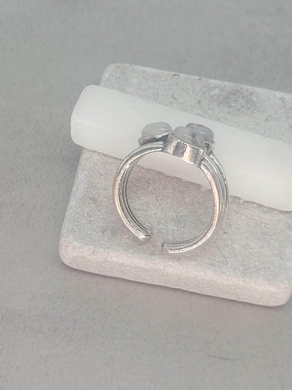 Silver multi stone ring / Statement / Gift / Ethnic / Elegant / Silver jewellery / Pretty / Gift idea