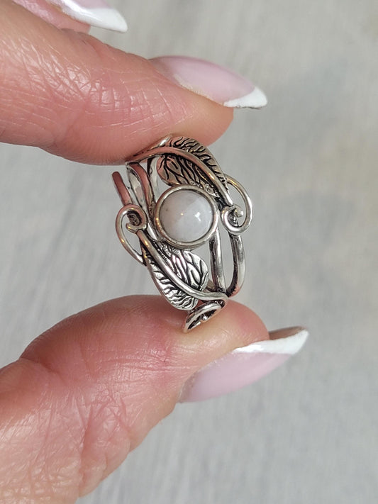 Silver feather ring / Statement / Gift / Ethnic / Elegant / Brass jewellery / Pretty / Gift idea / Detailed ring