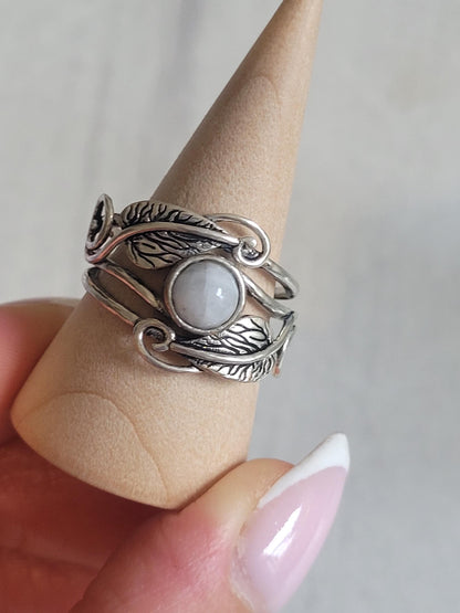 Silver feather ring / Statement / Gift / Ethnic / Elegant / Brass jewellery / Pretty / Gift idea / Detailed ring
