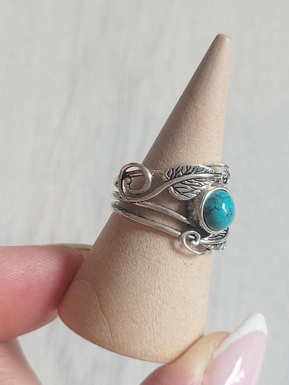 Silver feather ring / Statement / Gift / Ethnic / Elegant / Brass jewellery / Pretty / Gift idea / Detailed ring