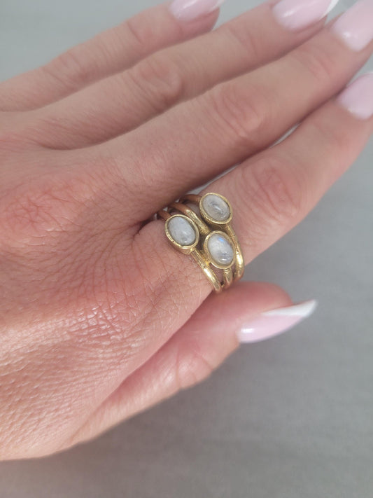 Gold multi stone ring / Statement / Gift / Ethnic / Elegant / Brass jewellery / Pretty / Gift idea