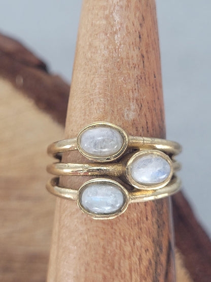 Gold multi stone ring / Statement / Gift / Ethnic / Elegant / Brass jewellery / Pretty / Gift idea