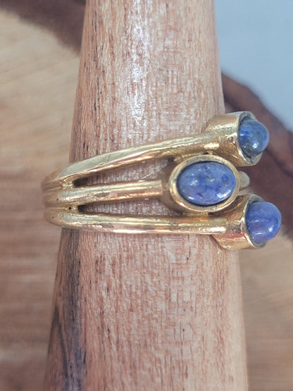 Gold multi stone ring / Statement / Gift / Ethnic / Elegant / Brass jewellery / Pretty / Gift idea