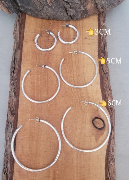 Thin silver hoops / Hoop earrings / Small hoops / Large hoops / Elegant / Everyday wear / Lightweight / Minimal / Boho / Gift