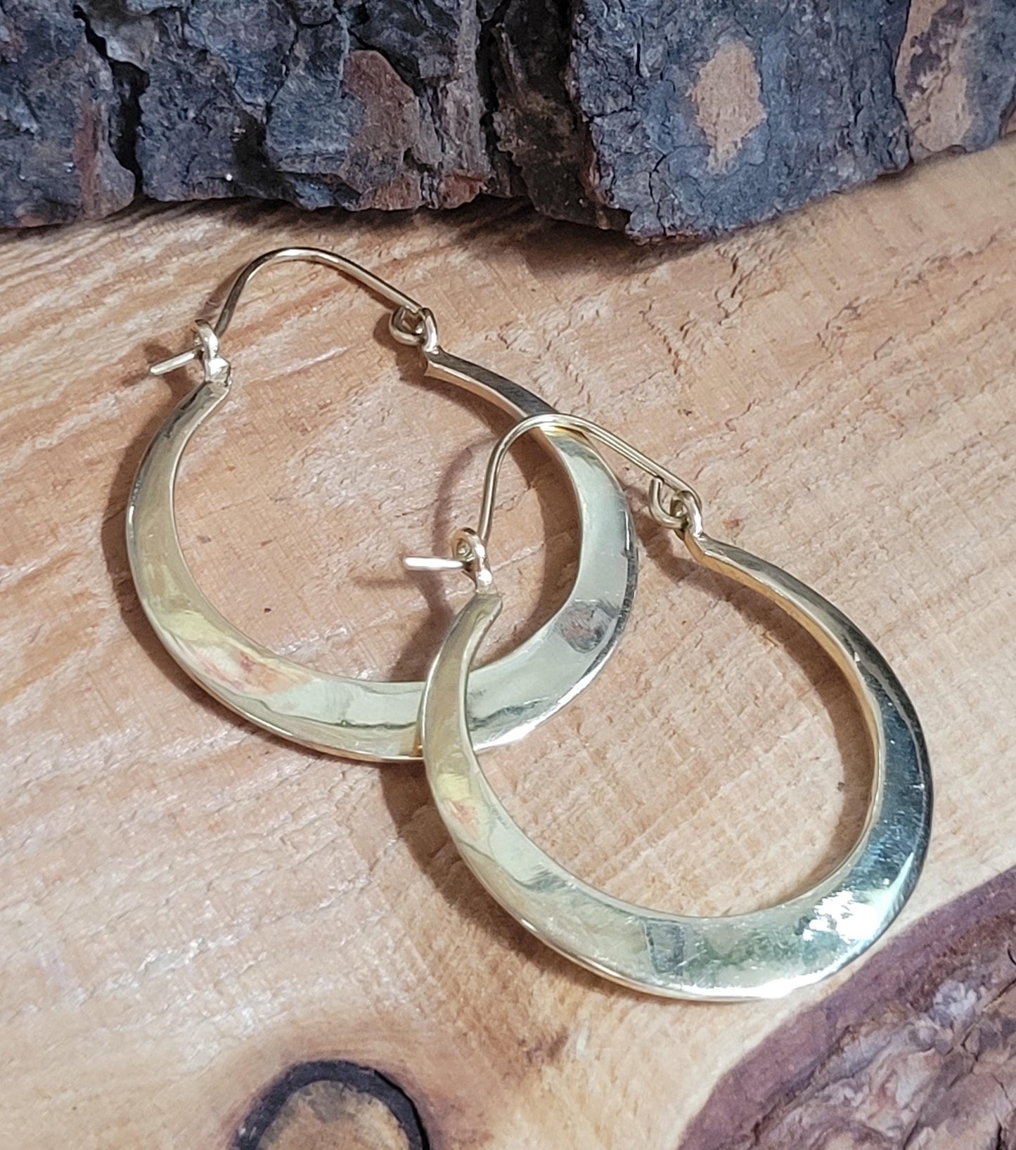 Golden hoops / Simple design / Brass earrings / Bohemian / Ethnic / Elegant / Hoops / Gift