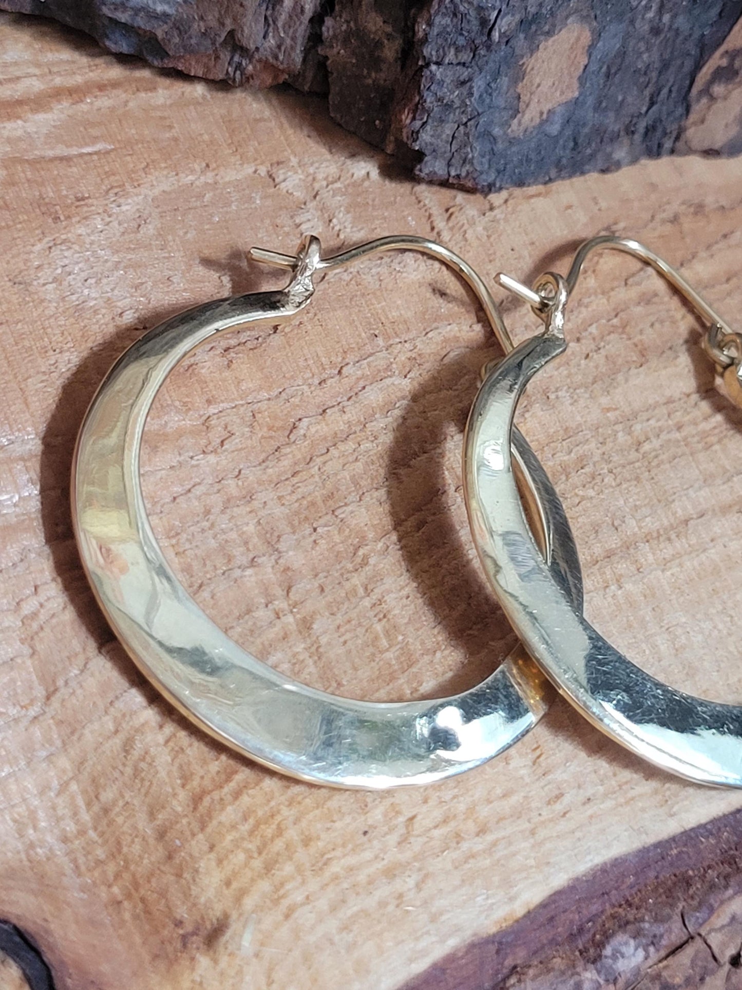 Golden hoops / Simple design / Brass earrings / Bohemian / Ethnic / Elegant / Hoops / Gift
